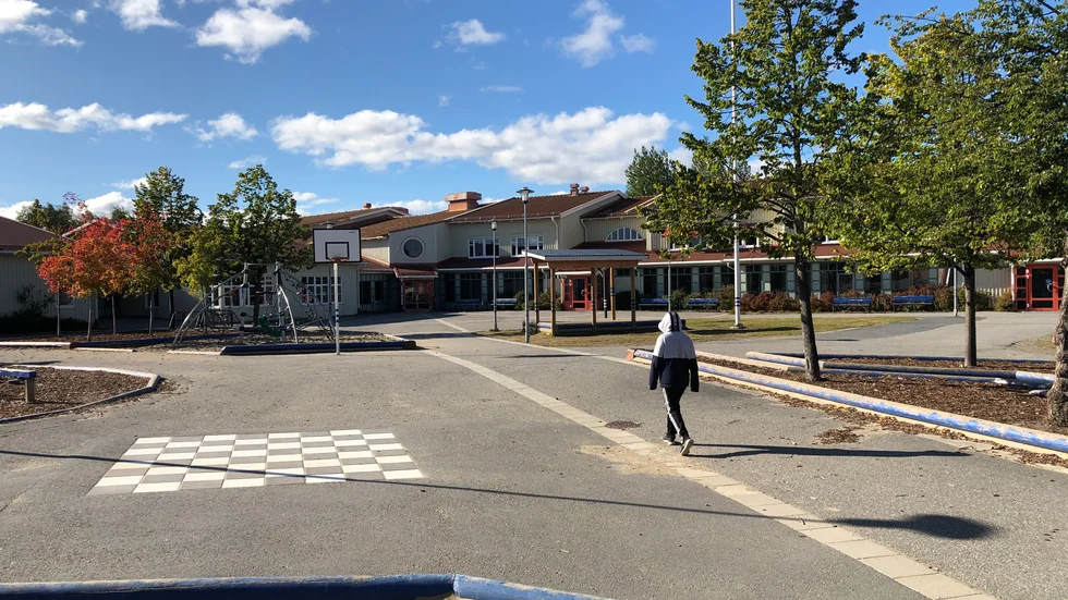 Det var i gympahallen på Kågeskolan som petflaskbomberna sprängdes. Bilden är tagen vid ett annat tillfälle. 