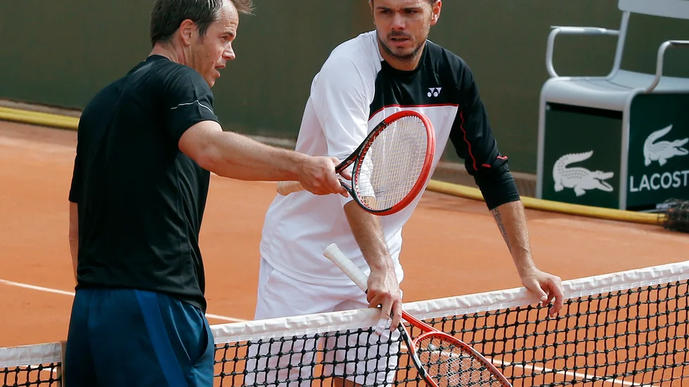 Tränaren Magnus Norman, vänster, med Stan Wawrinka. Arkivbild.