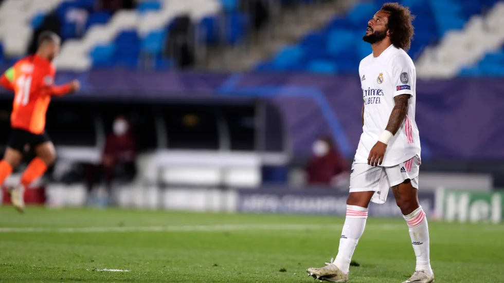 Marcelo var lagkapten i Sergio Ramos frånvaro när Real Madrid förlorade hemma mot Sjachtar Donetsk i Champions League-premiären.