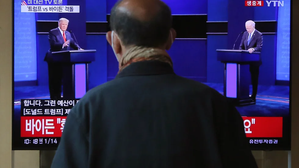 Presidentkandidaterna Donald Trump och Joe Biden drabbade samman i en sista debatt före valet.