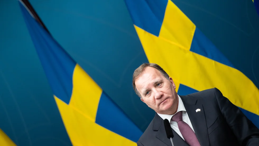 STOCKHOLM 20201022Statsminister Stefan Löfven under en pressträff om regeringens beslut om skärpta regler för att stävja trängsel på nattklubbar men även om att sittande publik på högst 300 personer ska tillåtas på kultur- och sportevenemang.Foto: Amir Nabizadeh / TT kod 12040