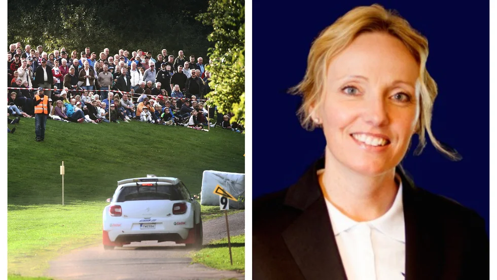 Bilsportsförbundets Generalsekreterare Anna Nordkvist säger att en arrangör av en rallytävling inte kan hindra folk från att gå ut i skogen. "Allemansrätten gäller".