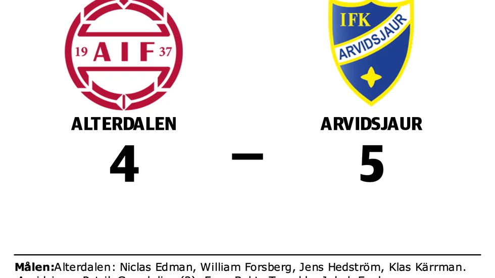 Alterdalens IF förlorade mot IFK Arvidsjaur FK