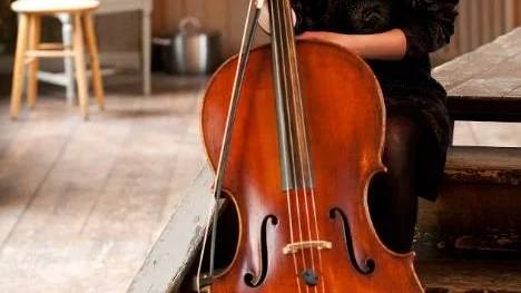 Kerstin Grentzelius från gryppen Tonarvet ramar in återblickarna med sitt cellospel.