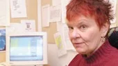 Cecilia Ambjörn, oceanograf på SMHI vid den tredimensionella datamodellen. På SMHI:s hemsida kan den som vill se hur det fungerar.
FOTO: ANDREAS SKOGH