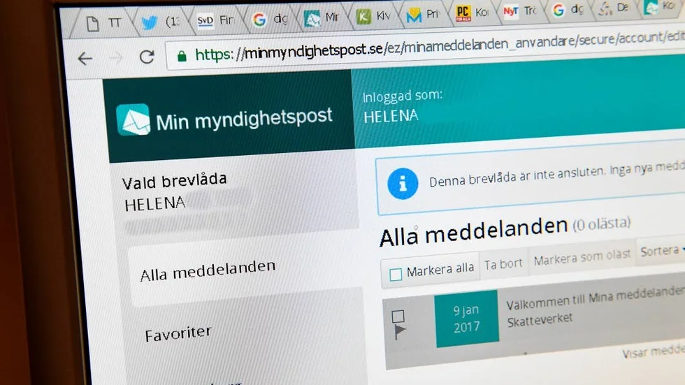 Ett krav. En digitalbrevlåda är ett av kraven för att kunna få återbäring redan i april. Arkivbild.