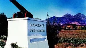 Smäller högt. Kanonkop (som betyder kanonkullen på afrikaans) hör till Sydafrikas mest berömda vinegendomar. Kanonerna användes förr för att tillkännage att handelsfartyg var på väg in till Kapstaden och att det var läge för att sälja varor. Fortfarande smäller Kanonkops viner högt, även om konkurrensen på den här höga kvalitetsnivån har ökat betydligt i landet under senare år. I november lanseras såväl prestigevinet Paul Sauer, 232 kr, som prisade Pinotage, 183 kr. Foto: Sune Liljevall