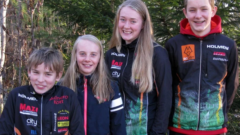 En kvartett vinnande Kolmårdsprofiler, från vänster
. Sverre Röjgrd, Kerstin Ljungemyr, Lisa Berggren och Arvid Westerberg.