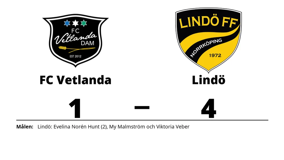 FC Vetlanda Dam förlorade mot Lindö FF
