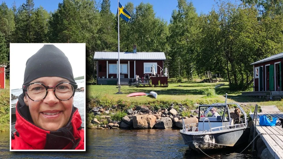 Maria Stoltz och familjens stuga på Granön. "Det här är ett område som vi är rädda om" säger Maria Stoltz.