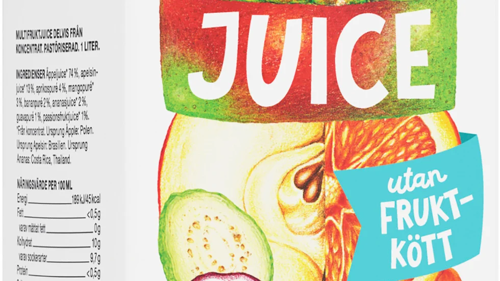 Garants juice återkallas då det finns en risk att vissa av förpackningarna kan innehålla mörka plastbitar. Pressbild.