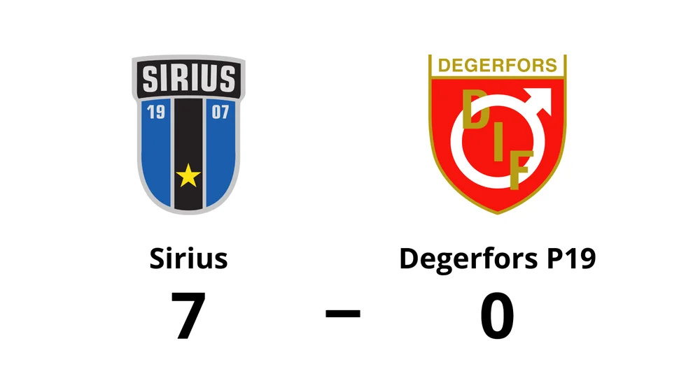 Sirius vann mot Degerfors P19