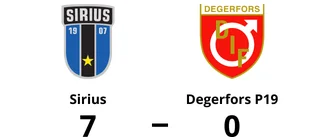 Storseger för Sirius hemma mot Degerfors P19