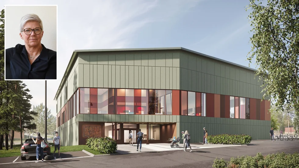 Kostnaden för Hertsö badhus stiger till 220 miljoner, 80 miljoner mer än vad som först beräknades. Infälld: Helén Wiklund Wårell, stadsbyggnadschef Luleå kommun.
