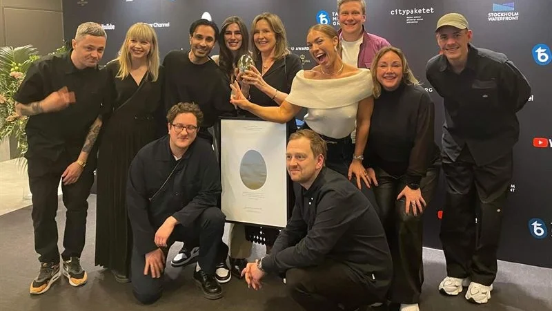 Teamet från KID och Skellefteå Kraft som ligger bakom den nu Guldägget-prisade radiokampanjen.