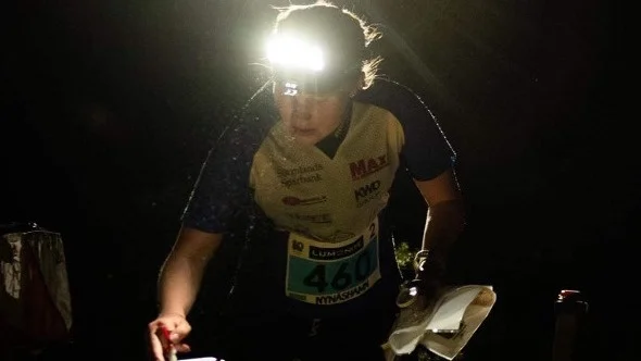 Signe Nilsson sprang den andra nattsträckan för Nyköpings OK på Tiomila.