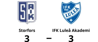 3-3 mellan Storfors och IFK Luleå Akademi
