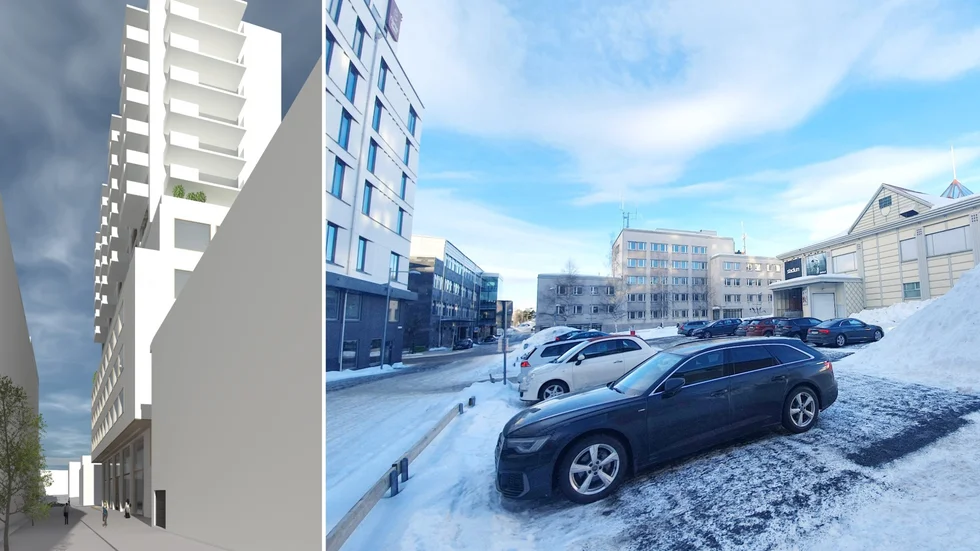 Ett av Luleås mest centrala kvarter kan förändras inom de närmaste åren. Här ser du kvarteret Katten sett från Storgatan. En ny detaljplan som tillåter byggnader med upp till 15 våningar är på väg att tas fram.