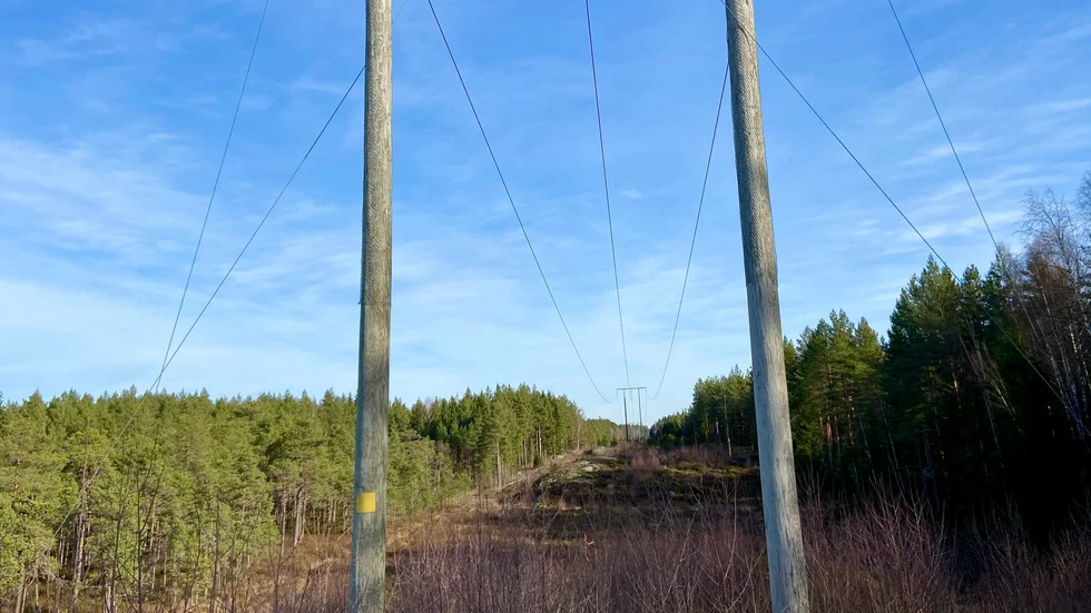 Den befintliga luftledningen mellan Katrineholm och Hedenlunda ska utökas med ytterligare en. Bilden är tagen utanför Ramsjöhult. 