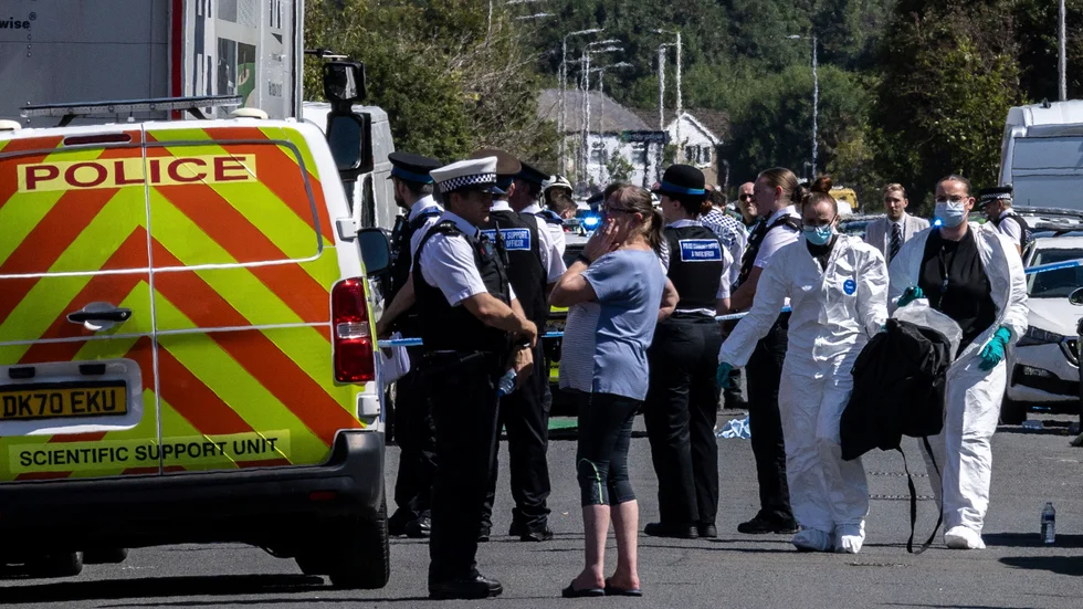 Polisnärvaron var stor efter knivdådet i Southport i Merseyside.