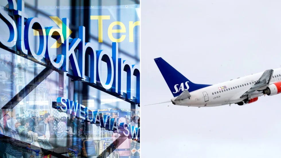 Ett åskväder på Arlanda orsakar förseningar i flygtrafiken. 