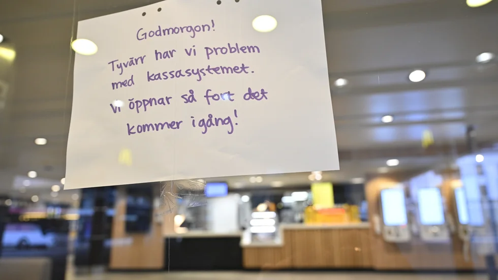 Restaurangkedjan McDonald's drabbades av tekniska problem i bland annat Sverige.