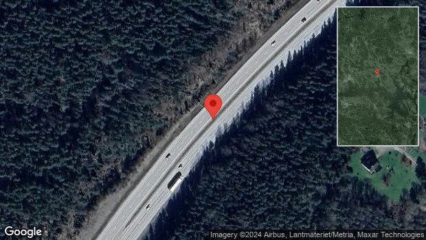 Stopp på E18 på grund av en singelolycka