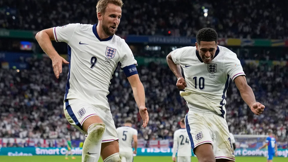 Englands målskyttar Harry Kane och Jude Bellingham.