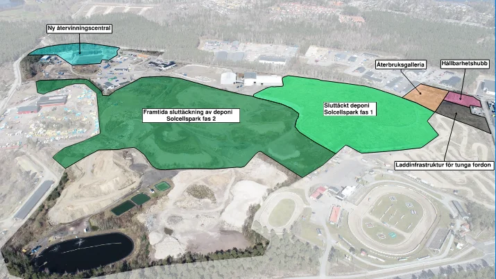 Målserums återvinningscentral ska flyttas, för att skapa ett bättre flöde av besökare. Samtidigt ska det gamla deponiområdet sluttäckas, och bli solparksområde. 