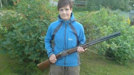 Ann Lundberg tävlade för Grundträsk och vann damklassen i sluten jaktstig.