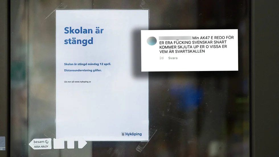 Ett av inläggen som lades upp på gymnasiets Instagramkonto. Därefter togs beslutet att stänga skolan.