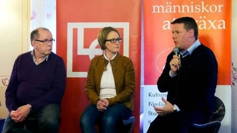 Anders Berg, Transport, Maria Stenberg, vice ordförande LO-distriktet Norra Sverige och Tobias Baudin, vice ordförande LO Sverige, diskuterade fackets framtid i går kväll.