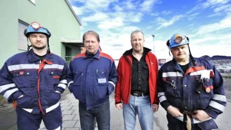 KRÄVER SVAR. Jari Söyrinki, Jan Thelin, ordförande i Gruvtolvan, Roland Karlsson och Roger Niemi, huvudskyddsombud under jord kommer att delta i stormötet och de kräver svar från kommunpolitikerna om hur de tänker agera i frågan om akutsjukvården. Foto: Mattias Forsberg