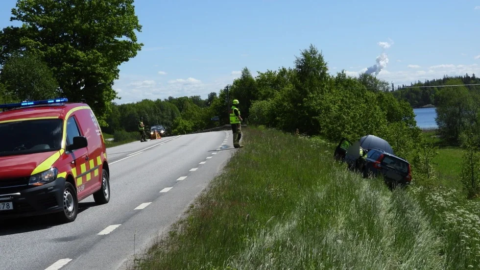 En singelolycka inträffade på söndagen på väg 215 vid Restad utanför Skärblacka.