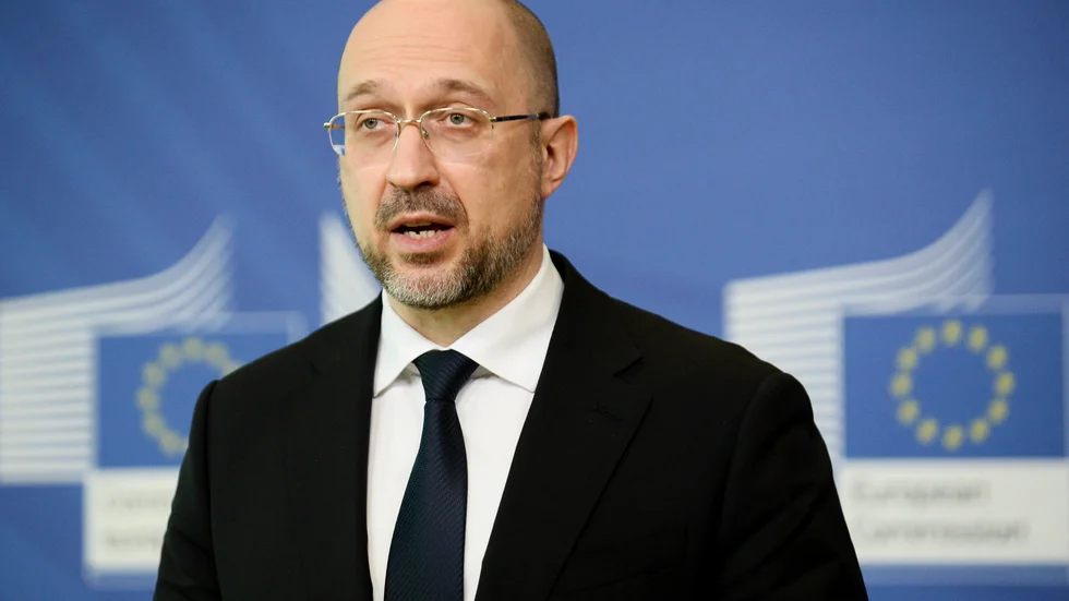 Ukrainas premiärminister Denys Sjmyhal uppges vara på väg till Washington nästa vecka. Arkivbild.