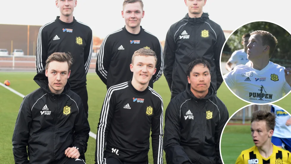 Gullringens unga egna produkter. Övre raden fr.v: Julius Eriksson, Petter Gustafsson och Albin Gustafsson. Nedre raden fr.v: Hugo Johansson, Herman Lynbech och Felix Johansson. Olle Eriksson och Melker Johansson, infällda.