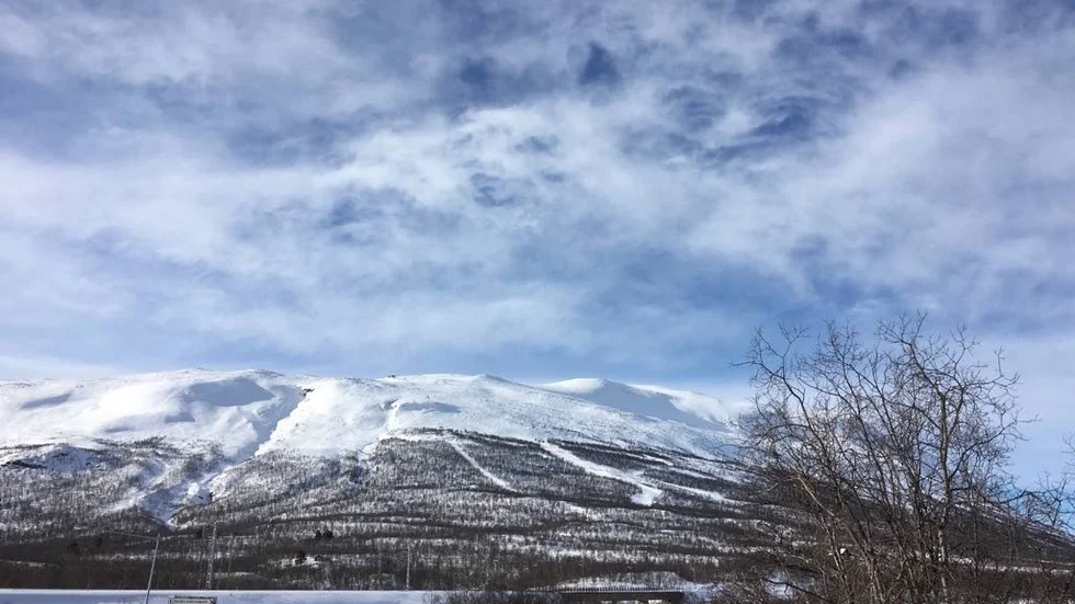 Snöskred mellan Abisko och Björkliden.