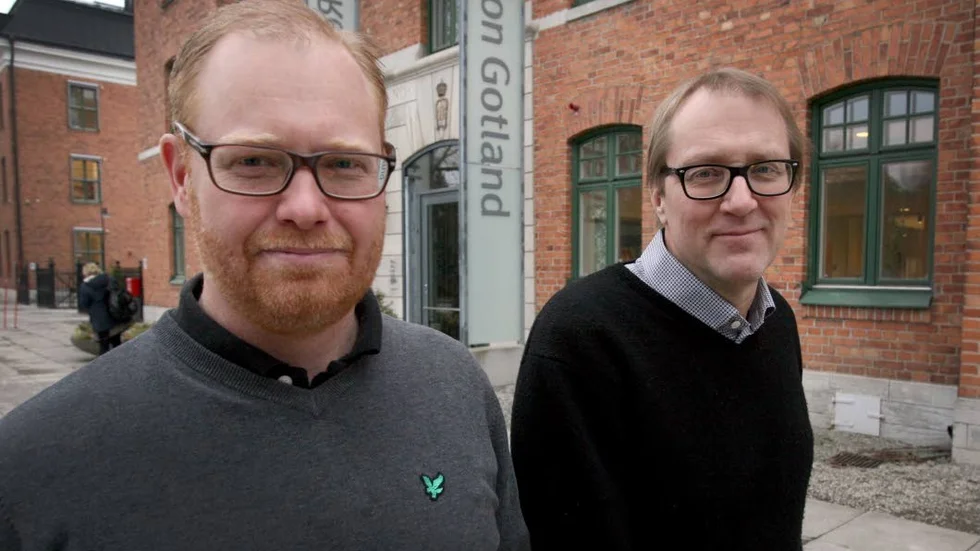 Projektet. Regionens näringslivschef Stefan Persson och Tillväxtverkets Stefan Larsson.