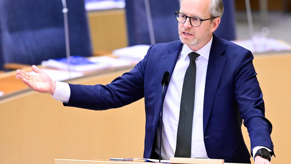 Finansminister Mikael Damberg (S) under riksdagens budgetdebatt.
