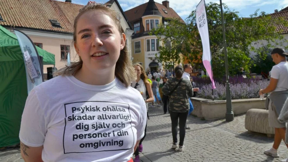 Mathilda Åström, från Sveriges elevråd, är i Almedalen för att tala om bland annat psykisk ohälsa bland skolelever,