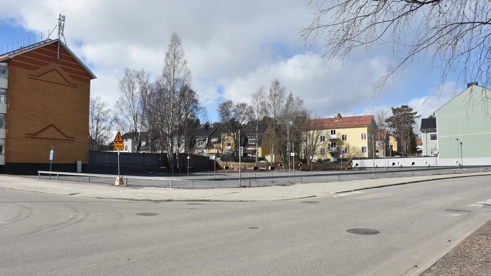 Kommunens nya personalparkering på Magasinsgatan byggdes våren 2020.