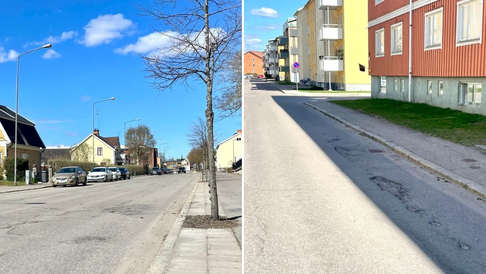 Trädgårdsgatan (till vänster), mellan Östermalmsgatan och Sandbäcksskolan, ska asfalteras om. Likaså Jägaregatan.