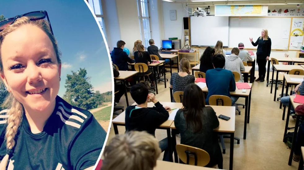 Anna Strand är en av lärarna som protesterar mot nedskärningar inom skolan. Personerna på bilden har inget med artikeln att göra.
