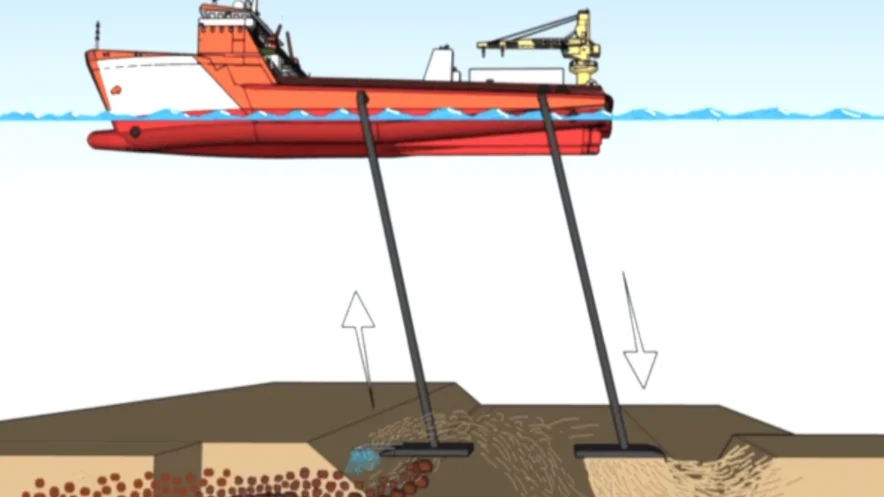Upptagningen av mangannodulerna ska ske genom sugledning till en produktionsplattform. Nu, i första skedet, vill Scandinavian Ocean Minerals ha tillstånd att undersöka havsbottnen på den aktuella platsen. Frågan ligger nu hos SGU.