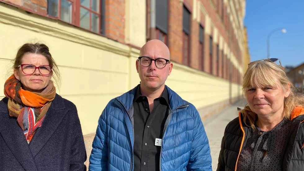 Cecilia Palm, samordnare Trygga unga, Fredrik Karlsson, biträdande gymnasiechef och Helena Carlström, rektor på Rekarnegymnasiet, ser alla allvarligt på utvecklingen med fler skolattacker.