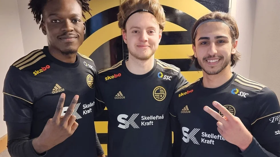 Skellefteå FF:s målskyttar i seriegenrepet: Ieltsin Camoes, Isac Hedlund och Mohammed Belouchi.