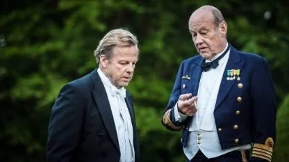 Kurt Wallander (Krister Henriksson) och Håkan von Enke (Sten Ljunggren) i Wallander - Den orolige mannen.