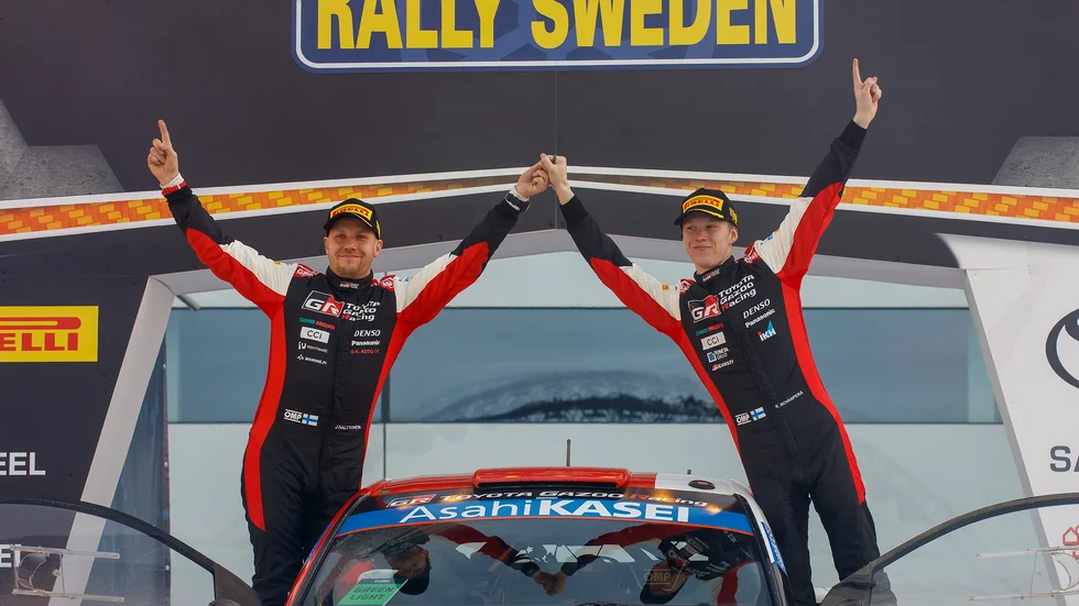 Kalle Rovanperä och Jonne Halttunen vann Svenska rallyt 2022. Arkivbild.