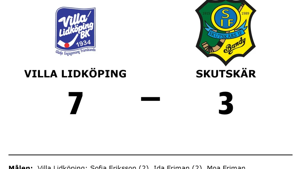 Villa Lidköping BK vann mot Skutskärs IF