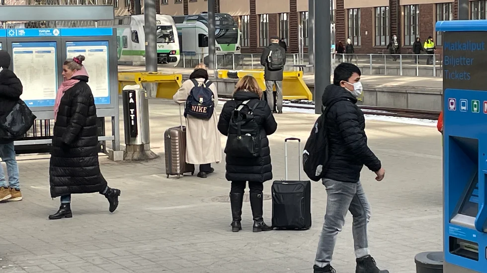Järnvägsstationen i Helsingfors.